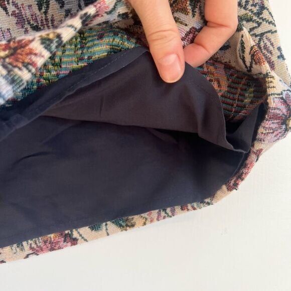 Icone Simons Women’s Small Floral Tapestry Textured Mini Skirt Granny Boho Cute - Picture 5 of 9